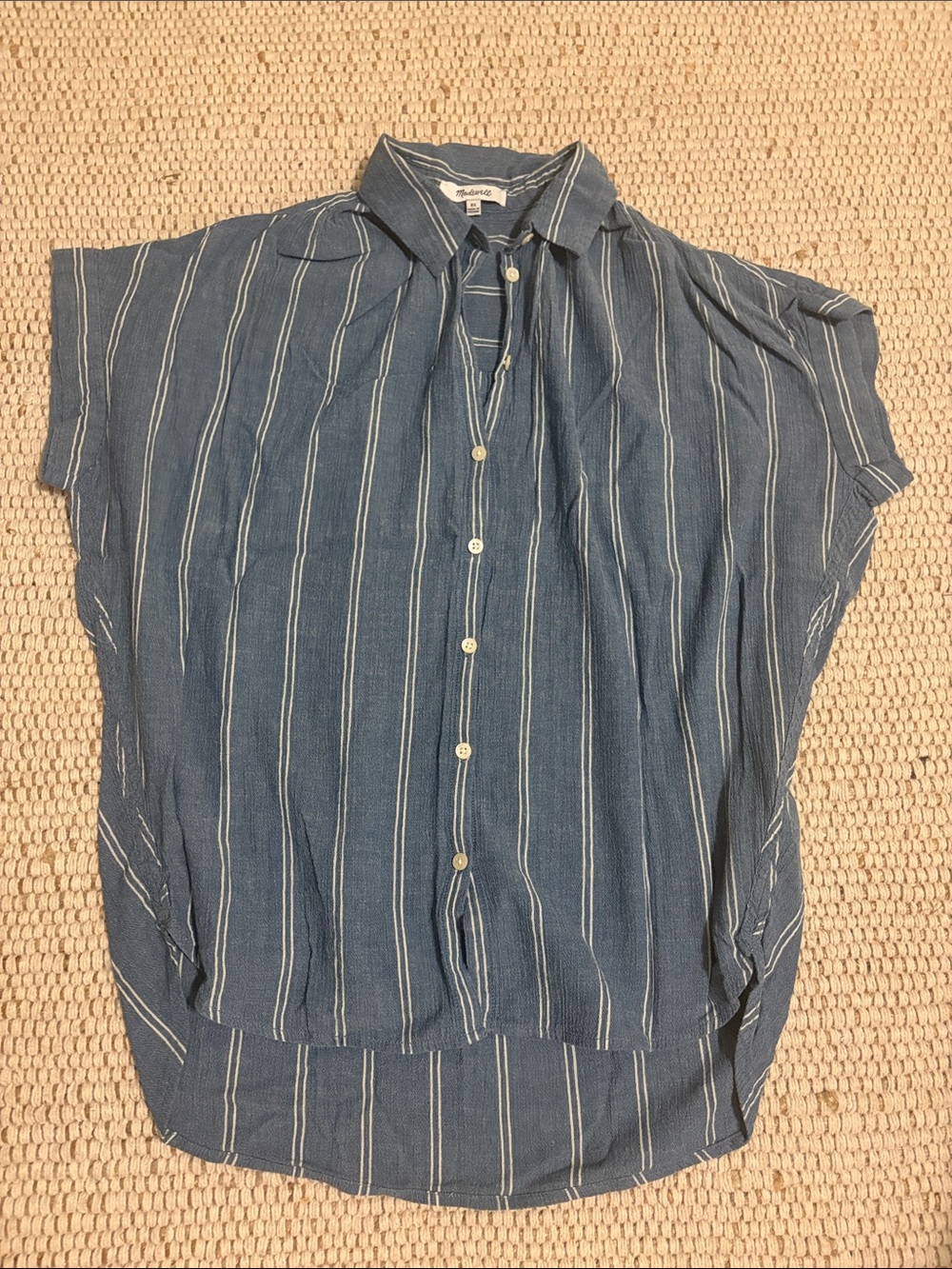 Madewell Blue and White Striped Shirt